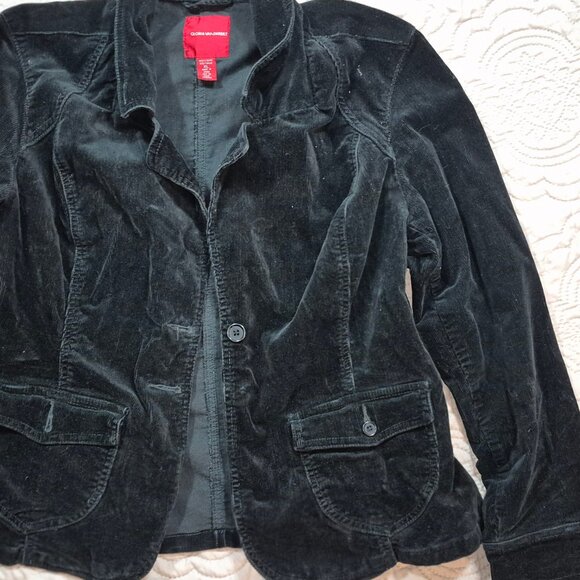 Gloria Vanderbilt Jackets & Blazers - Gloria Vanderbilt Black Cordouroy Women's Blazer size XL Retro Regular Elegant*